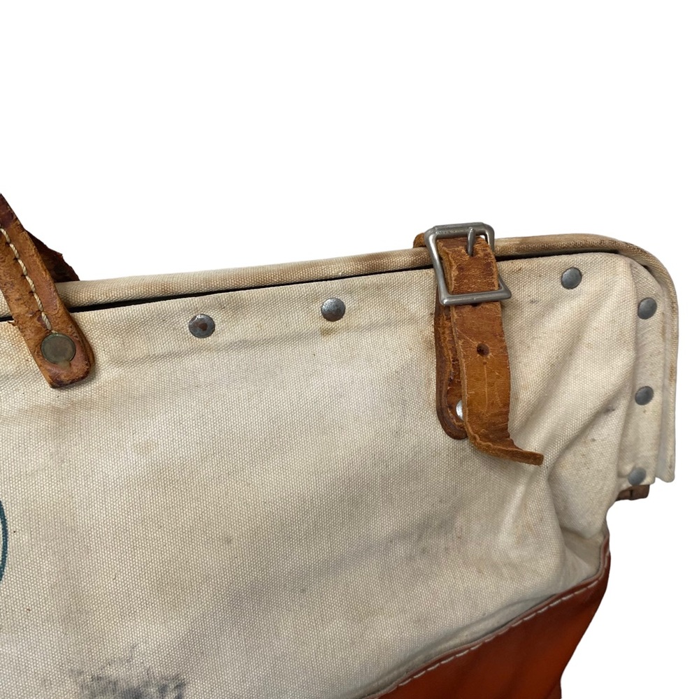 Klein Tools Vintage 24 Inch Linesman Tool Bag Doctors Style Large Canvas Leather - Picture 6 of 12